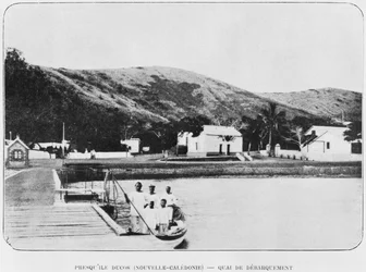 Ny-Caledonia, Ducos-halvøya, landingsstadiet, fra La Depeche Coloniale, 1903